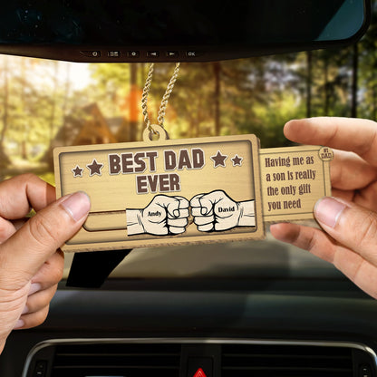 Father - Best Dad Ever - Personalized Wooden Slider Card
