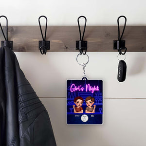 Bestie - Girl's Night Food/Movie Random's Choice - Personalized Shaking Keychain