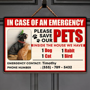 Pet Lover - Please Save Our Pets - Personalized Wooden Door Sign