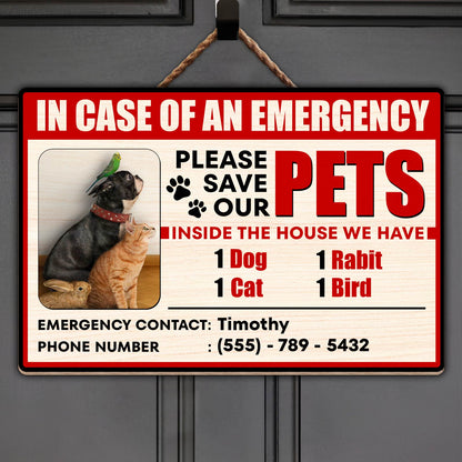 Pet Lover - Please Save Our Pets - Personalized Wooden Door Sign