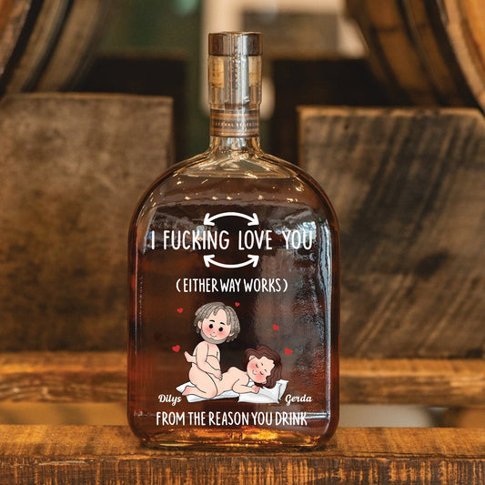 Couple - From The Reason You Drink - Personalized Whiskey Bottle