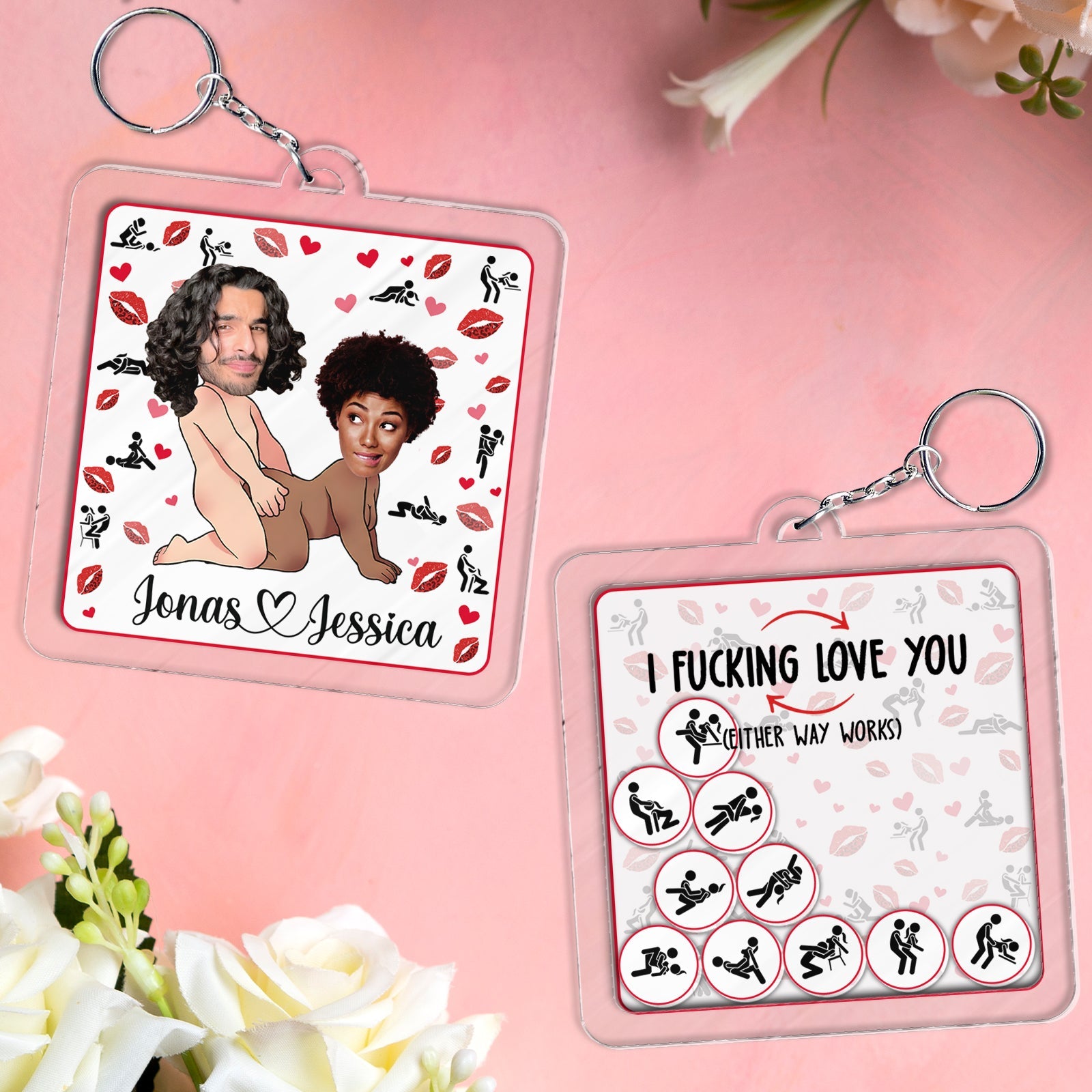 Couple - I Fucking Love You Either Way Works - Personalized Shaking Keychain