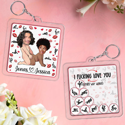 Couple - I Fucking Love You Either Way Works - Personalized Shaking Keychain