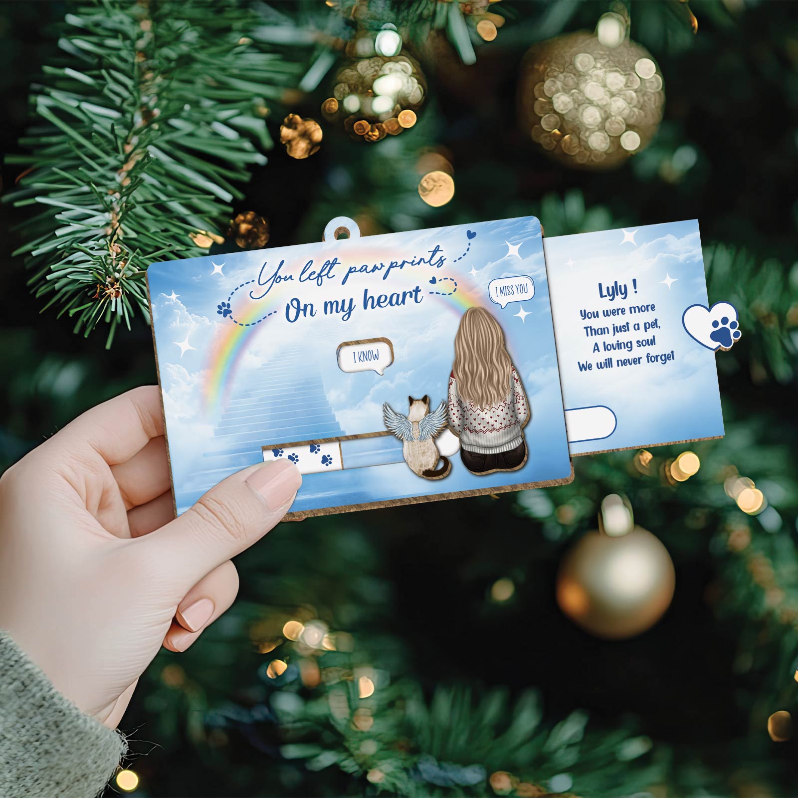 Pet Lover - Once By My Side, Forever In My Heart - Personalized Wooden Slider Card