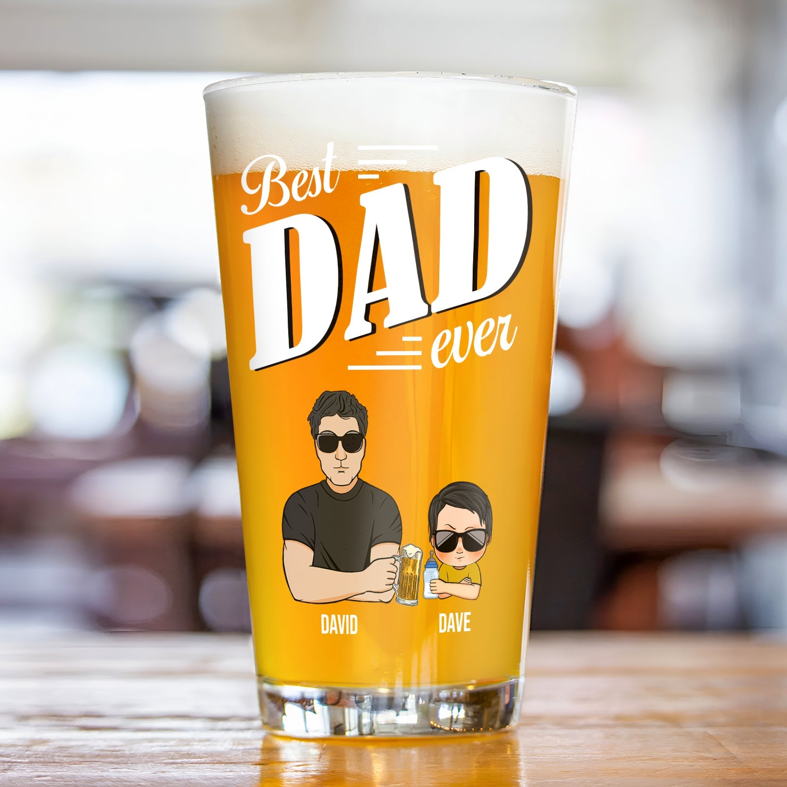 Father - Thanks For Wiping My Ass And Stuff - Personalized Beer Glass