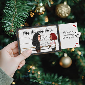 Couple - My Missing Piece - Personalized Wooden Slider Card