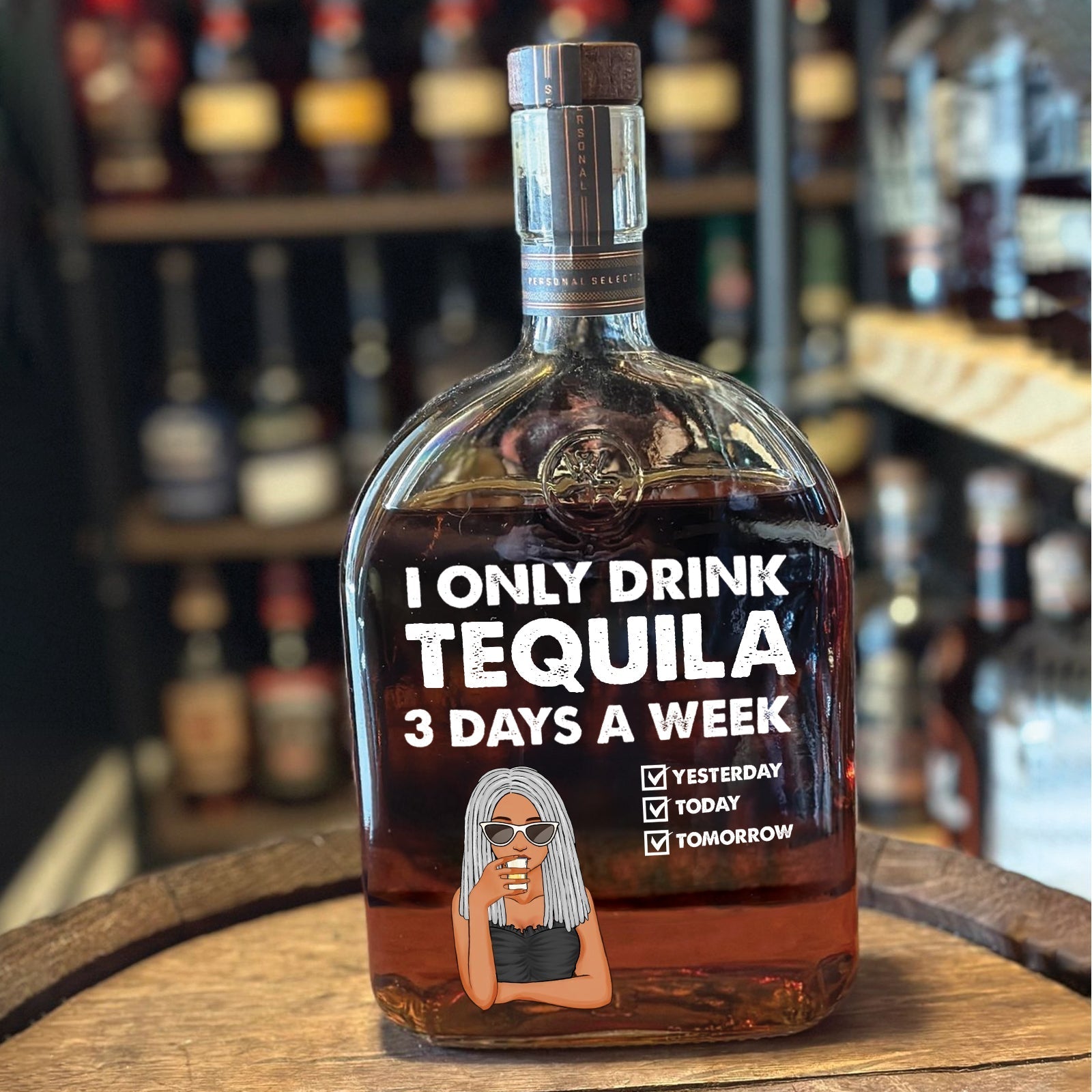 I Only Drink Vodka 3 Days A Week - Personalized Whiskey Bottle