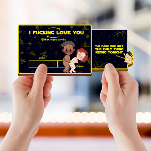 Couple - I F*cking Love You - Personalized Wooden Slider