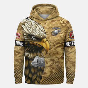USMC Eagle Veteran Warrior Shirt - Full Print Camouflage