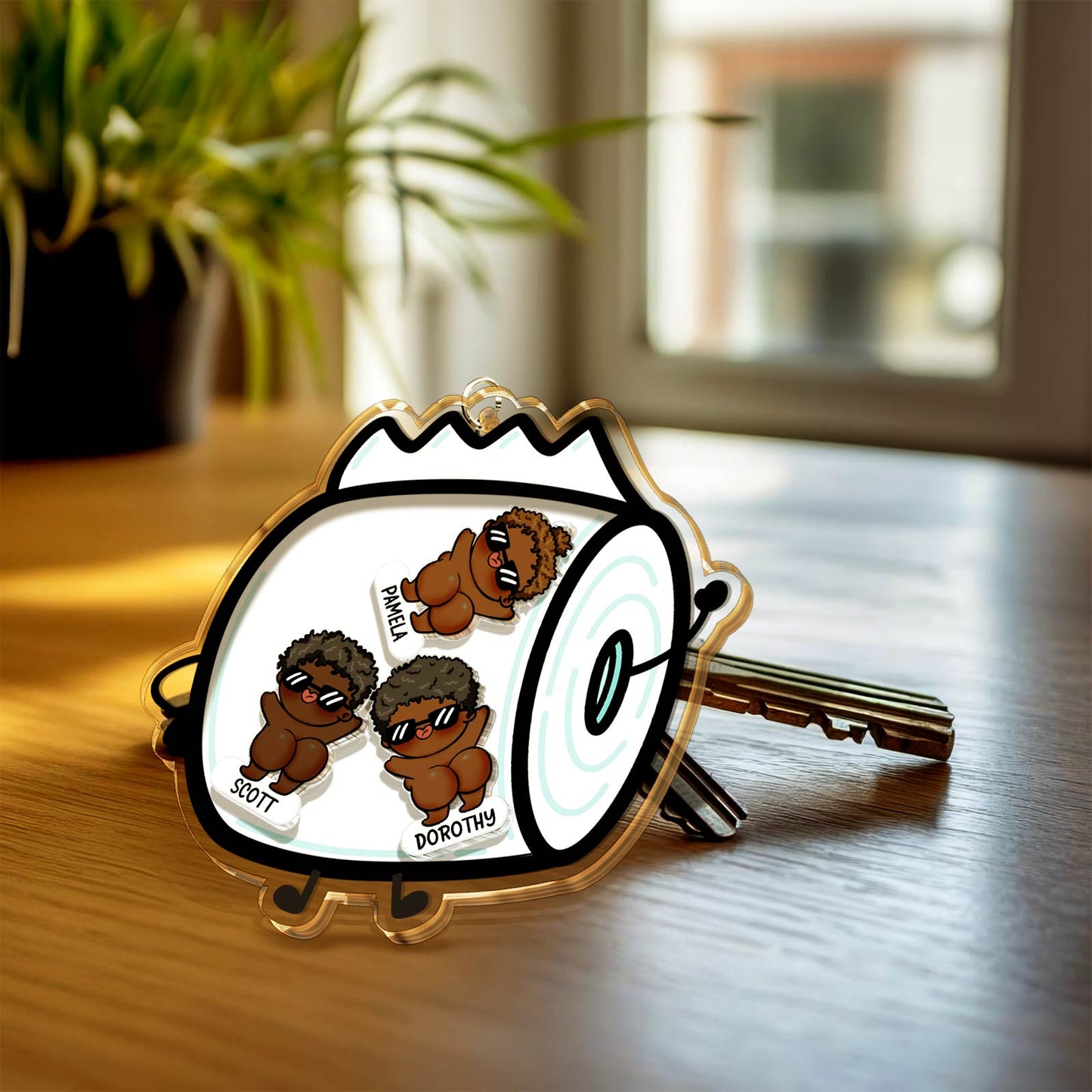 Father - Thanks For Wiping My Butt And Stuff - Personalized Acrylic Shaking Keychain