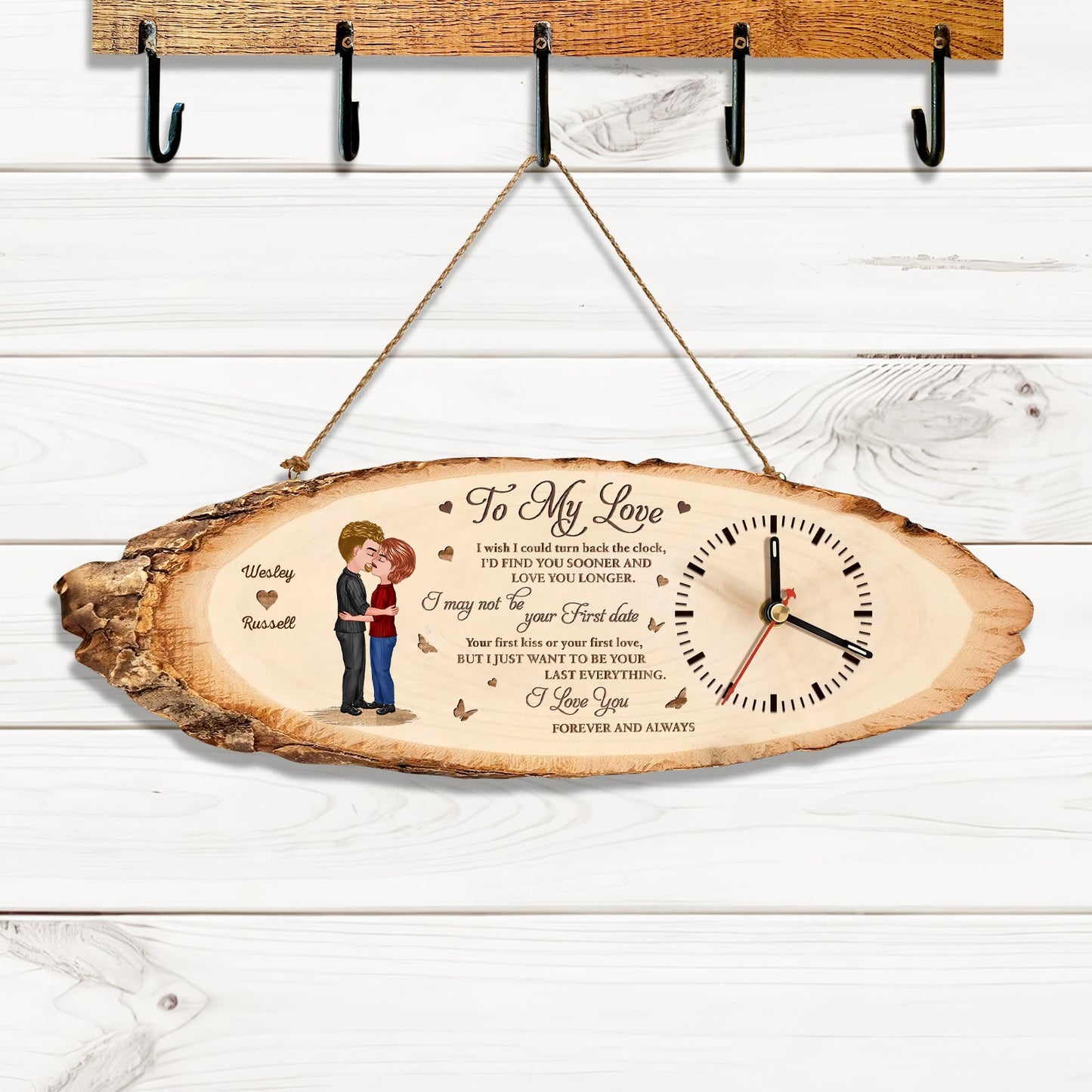 Couple - I Just Want You To Be Your Last Everything - Personalized Wooden Clock