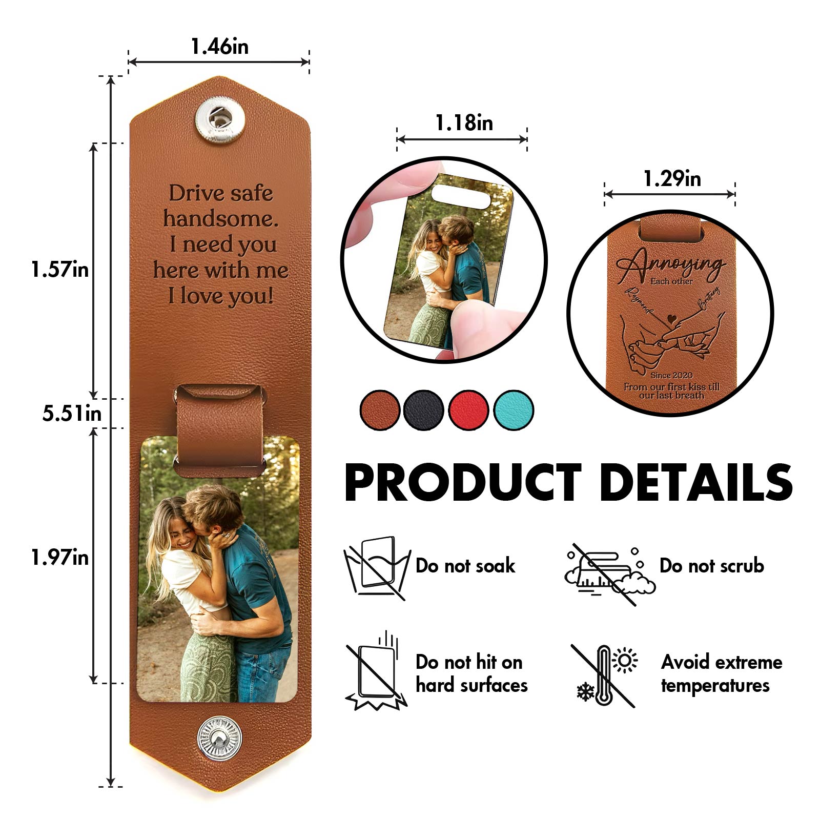 Couple - Annoying Each Other - Personalized Leather Photo Keychain