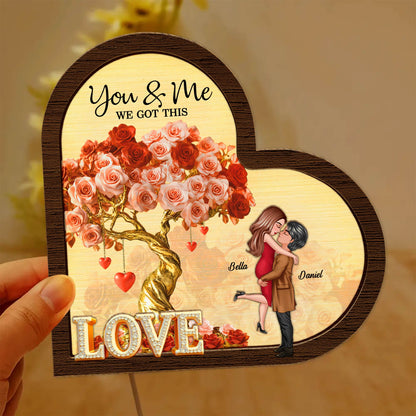Couple - You & Me We Got This - Personalized LED Light Wooden Plaque
