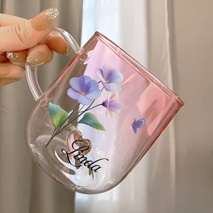 Bloom With Grace - Personalized Gradient Glass Mug