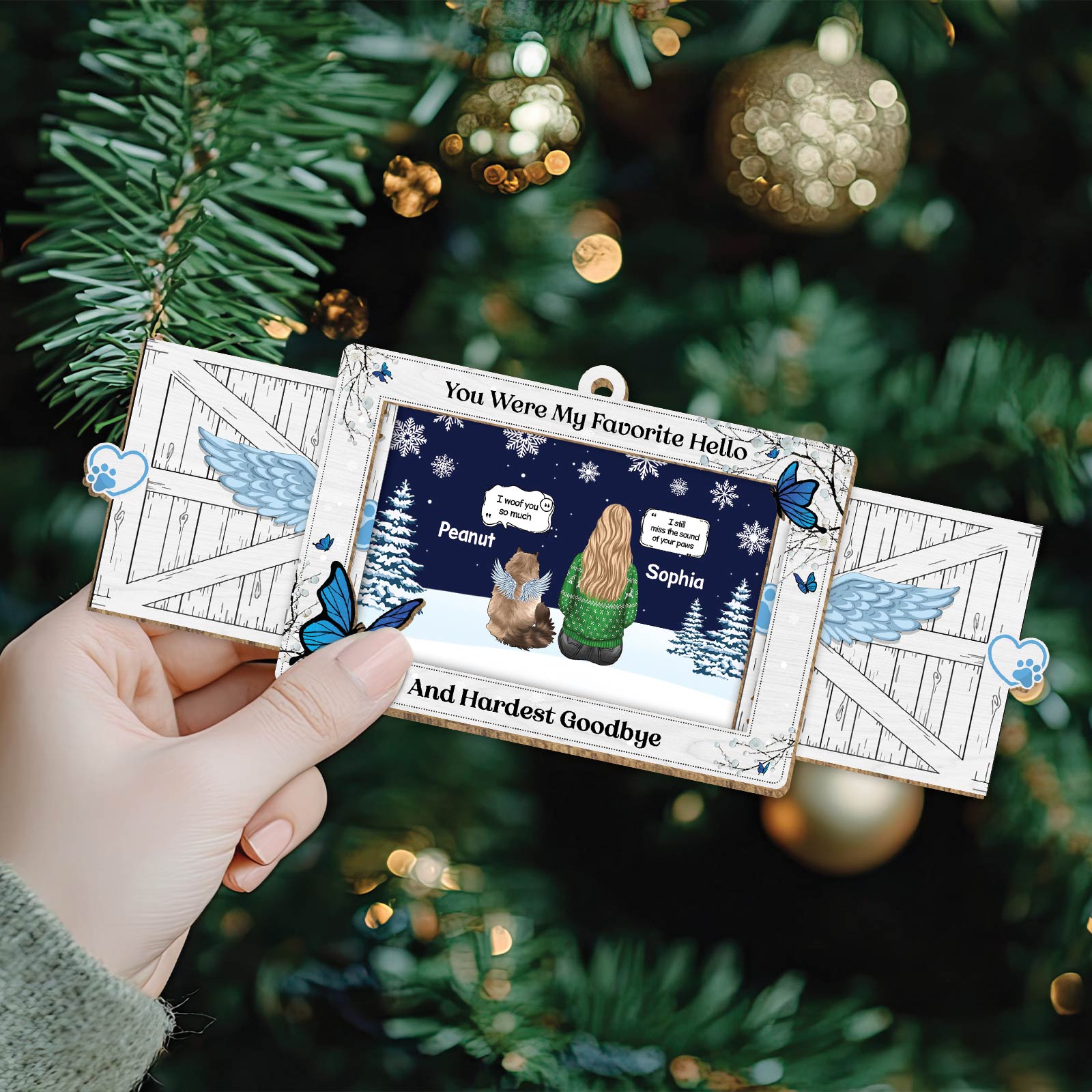 Pet Lover - You Were My Favorite Hello And Hardest Goodbye - Personalized Wooden Slider Card