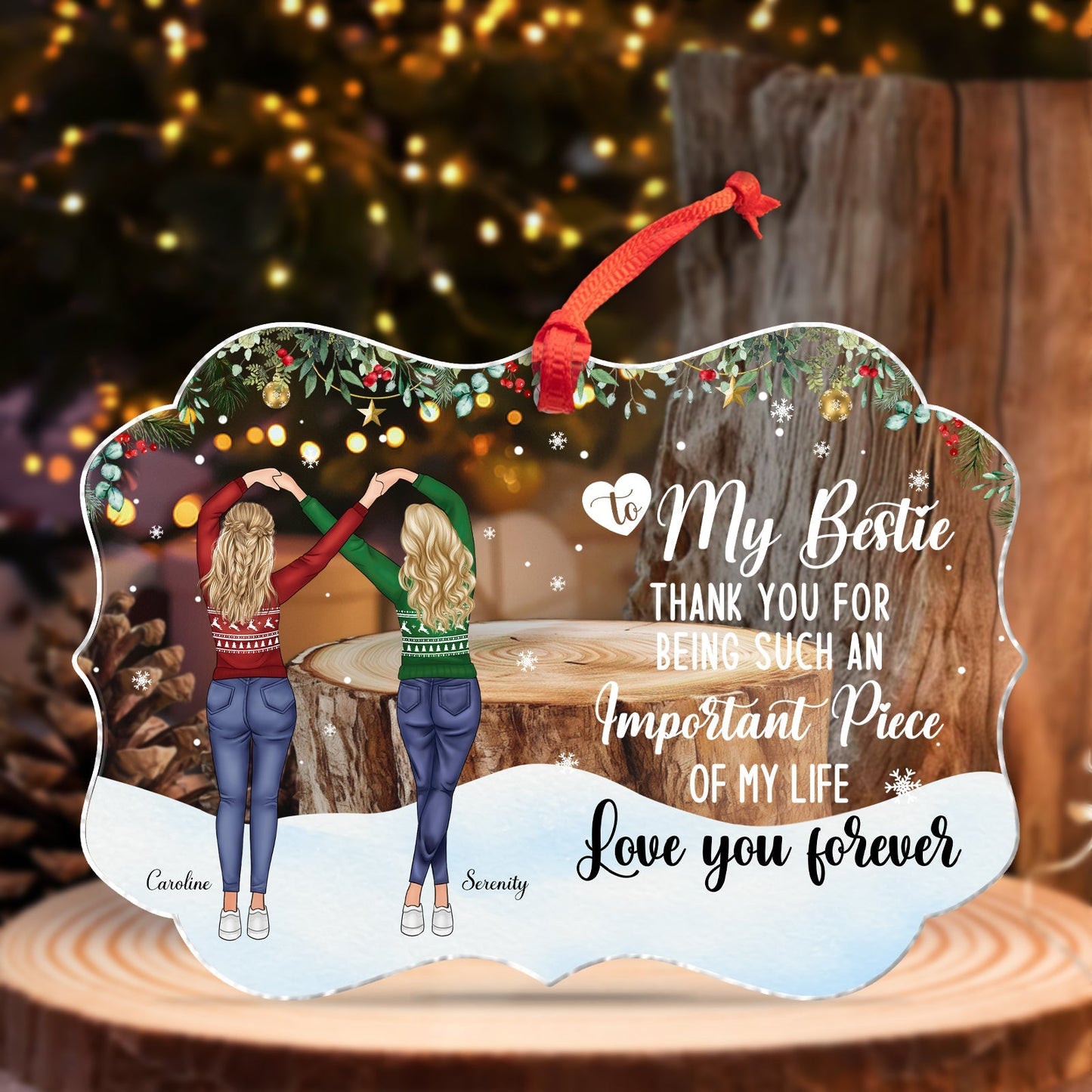 Besties - To My Bestie Thank You For Being Such An Important Piece Of My Life - Personalized Acrylic Ornament