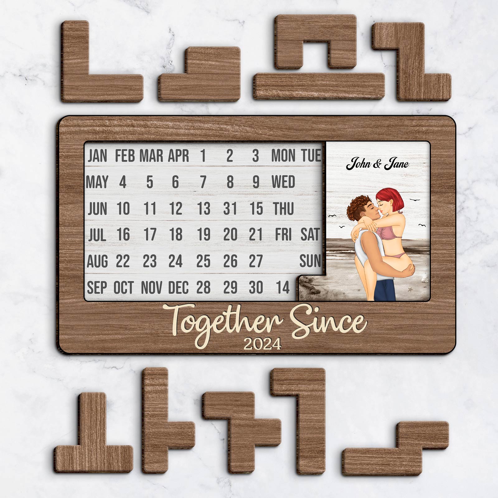 Couple - You Will Forever Be My Always - Personalized Sliding Puzzle Calendar