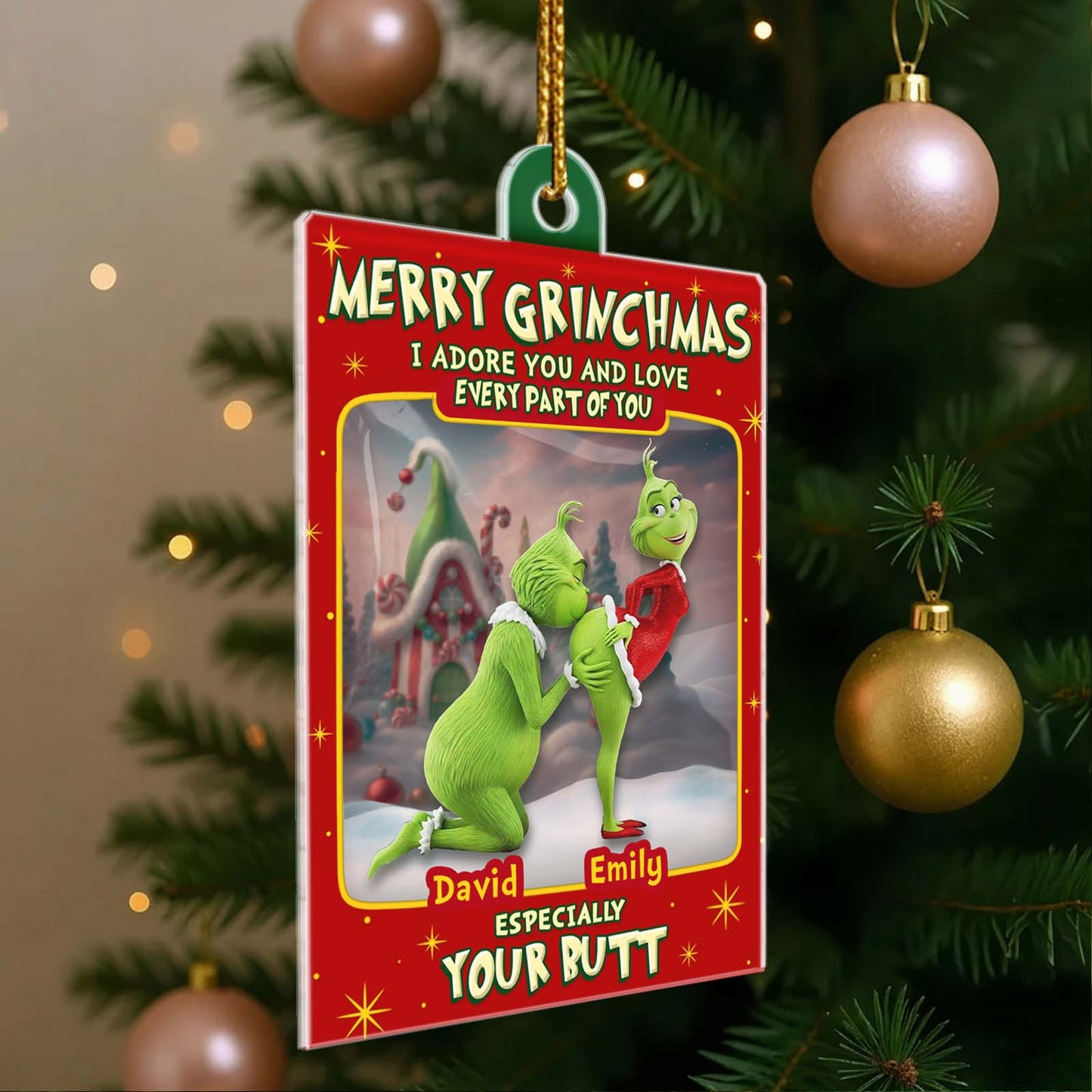 I Adore You And Love Every Part Of You - Personalized Christmas Acylic Ornament