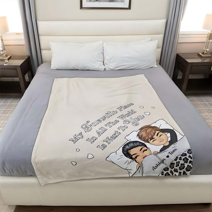 Couple - My Favorite Place In All The World Is Next To You - Personalized Blanket