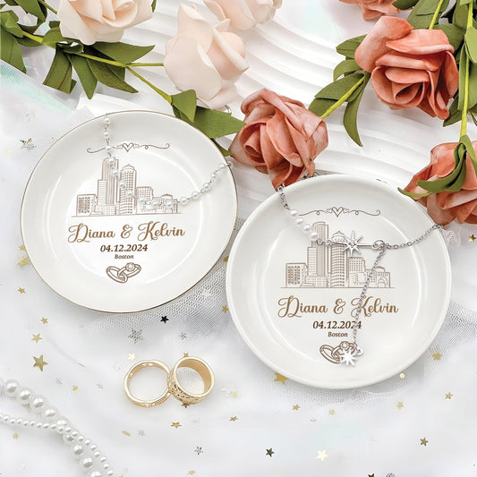 Couple - Our Wedding Day - Personalized Jewelry Dish