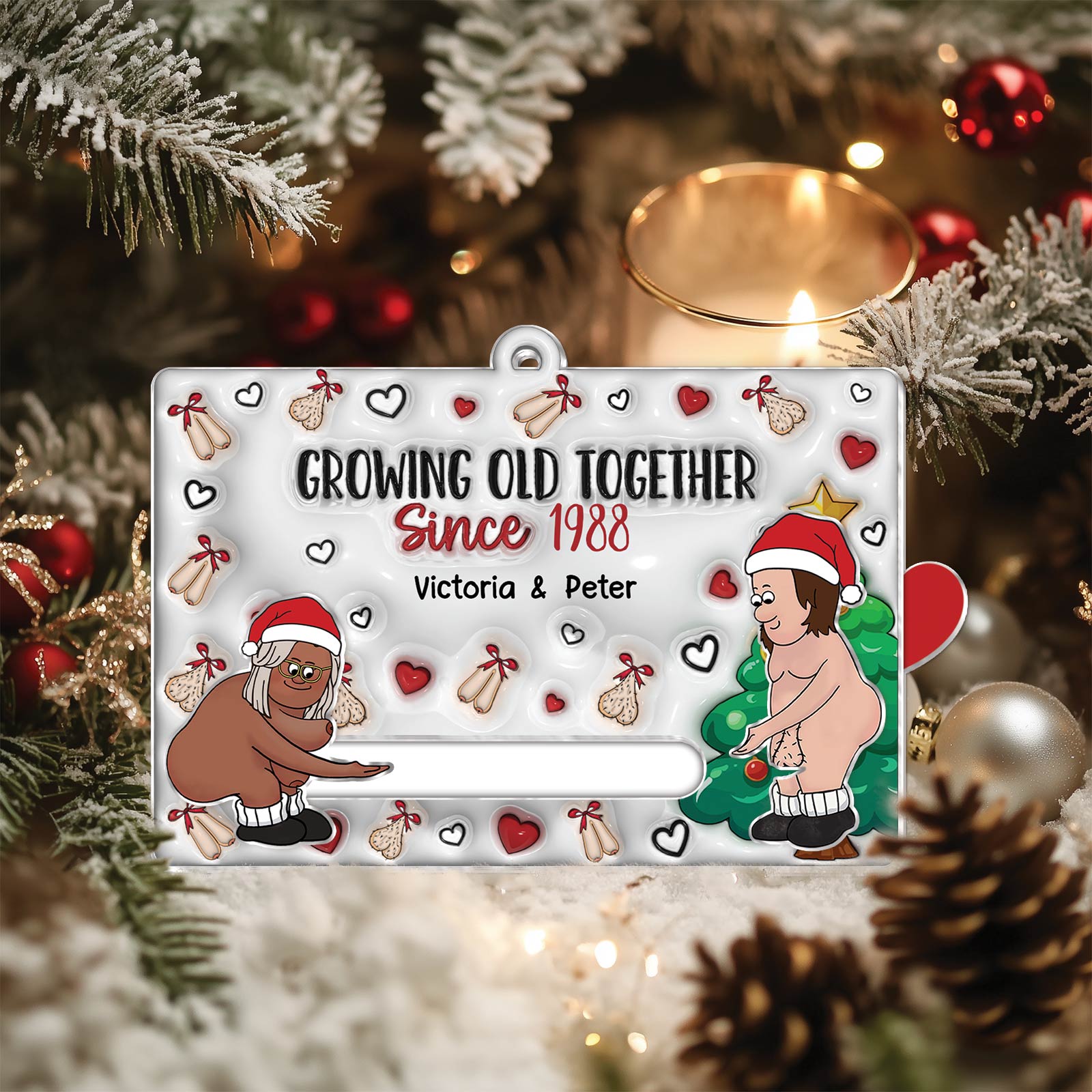 Couple - Love Is Supporting Each Other In Old Age - Personalized Acrylic Slider Card