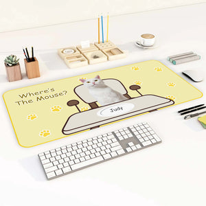 Pet Lover - Waiting For The Mouse - Personalized Mouse Pad