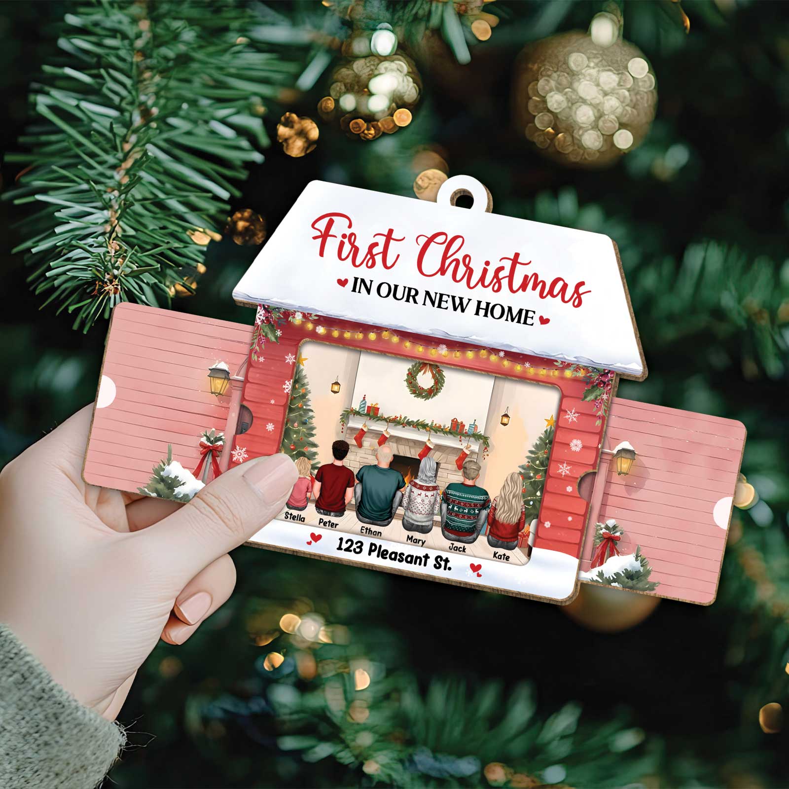 Family - Together Our Favorite Place To Be - Personalized Wooden Slider Card