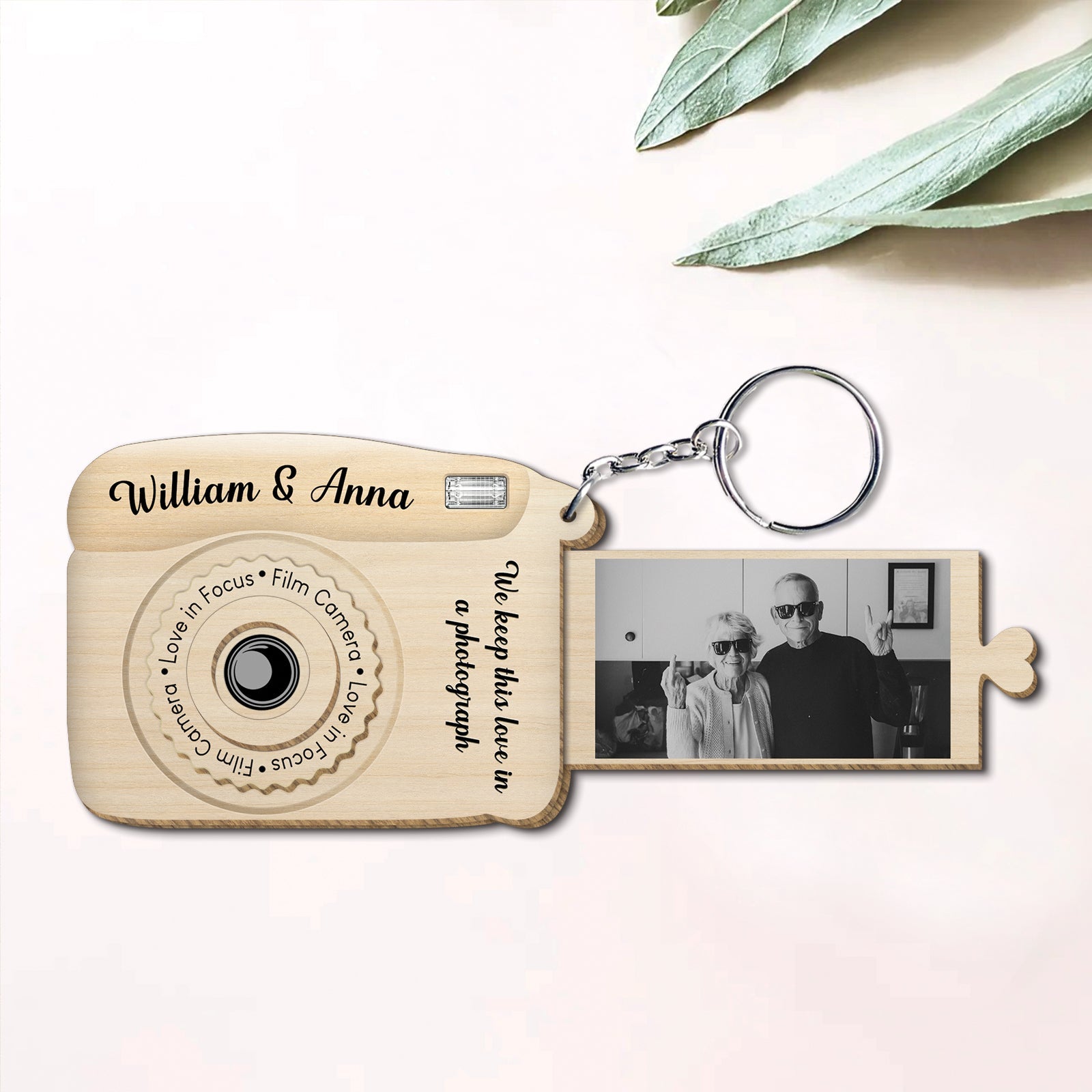 Couple - We Keep This Love In Photograph - Personalized Photo Wooden Slider Keychain