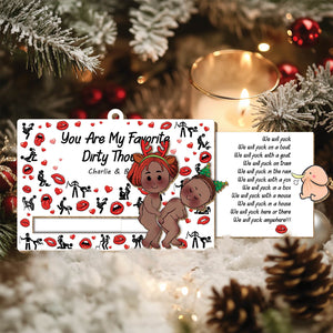 Couple - You Are My Favorite Dirty Thought - Personalized Wooden Slider Card - Ver 2