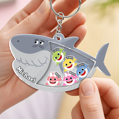 Father - Daddy/ Grandpa Shark - Personalized Acrylic Shaking Keychain