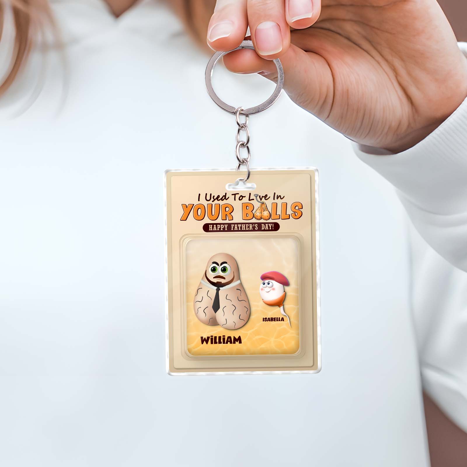 Family - We Used To Live In Your Balls - Personalized Acrylic Keychain