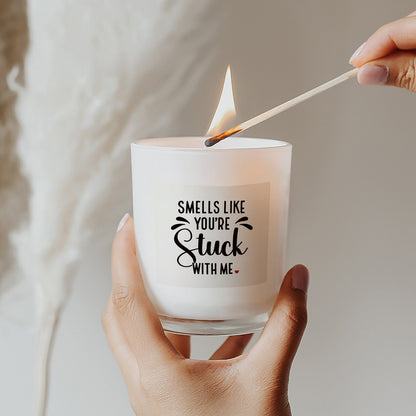 Couple - Smell Like You're Stuck With Me - Personalized Scented Candle