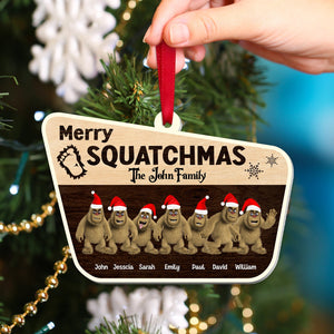 Family - Merry Squatchmas Bigfoot Family - Personalized Acrylic Ornament