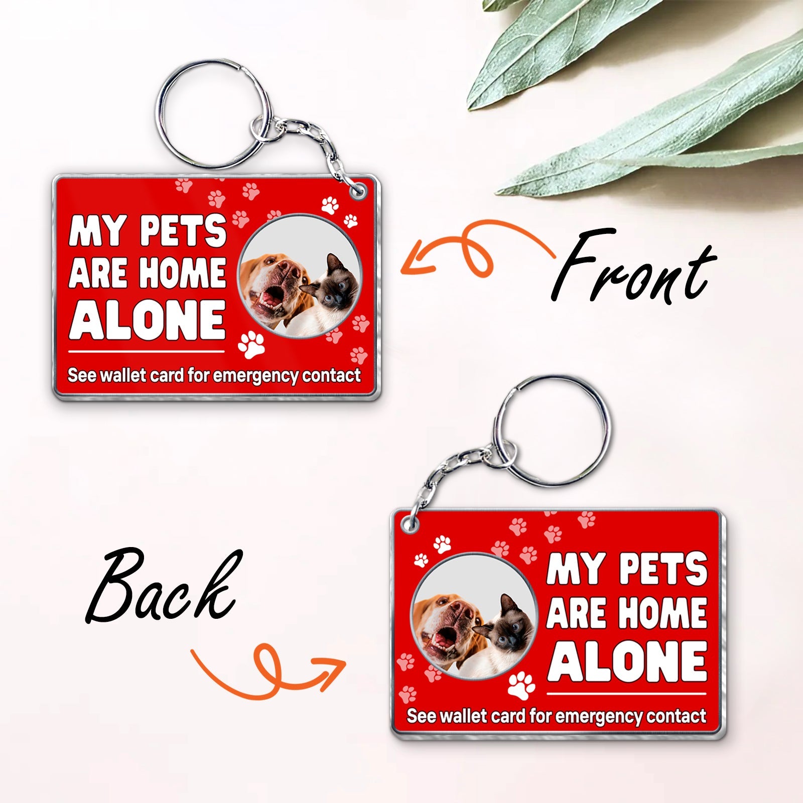 Pet Lover - Emergency Contact - Personalized Acrylic Keychain And Wallet Card