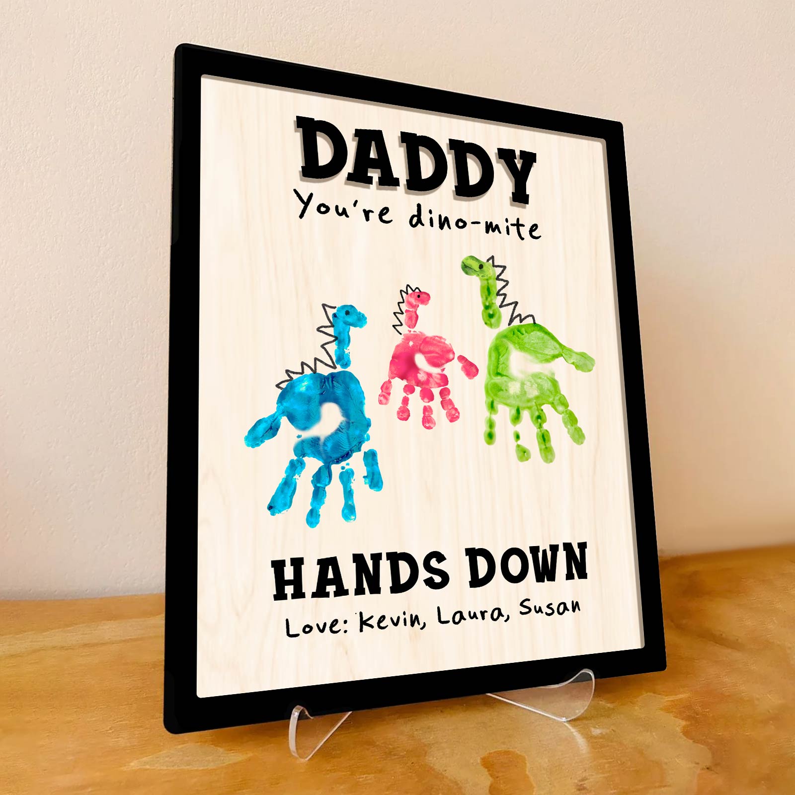Family - Daddy, You're Dino-Mite - Personalized Wooden Layers Plaque