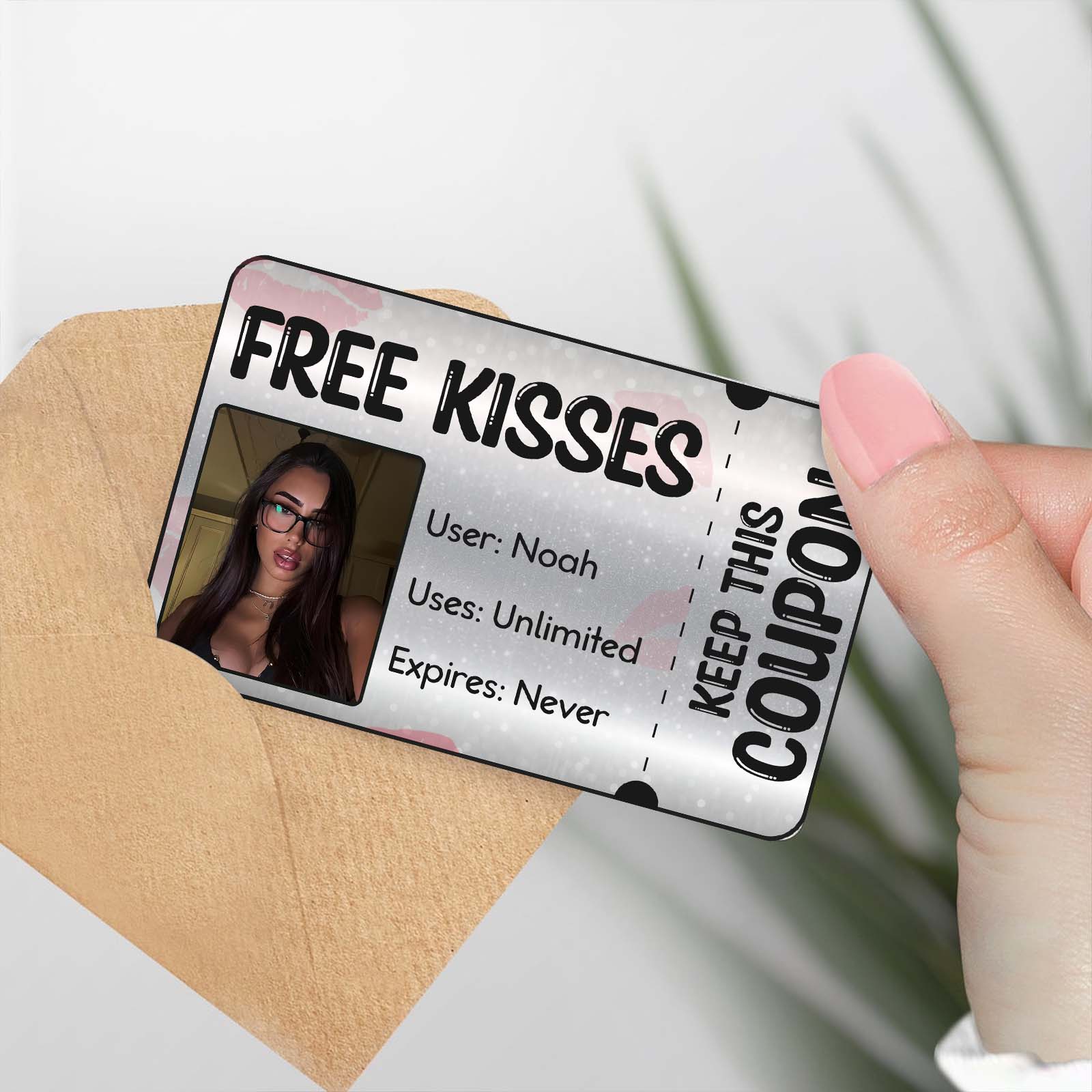 Free Kisses - Personalized Wallet Card
