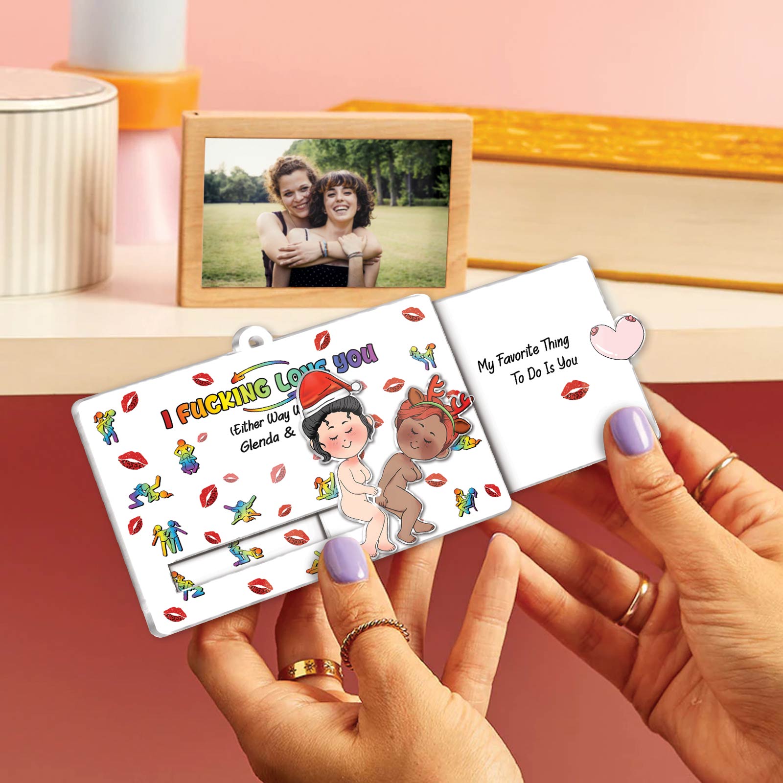 I F*cking Love You - Personalized Acrylic Slider Card for Couple