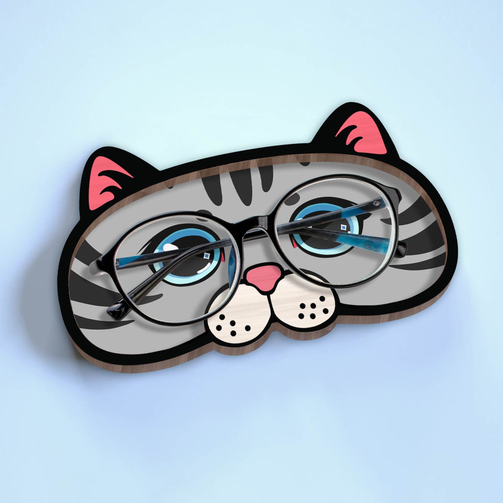 Pet Lover - Grumpy Cat - Personalized Wooden Eyeglasses Holder