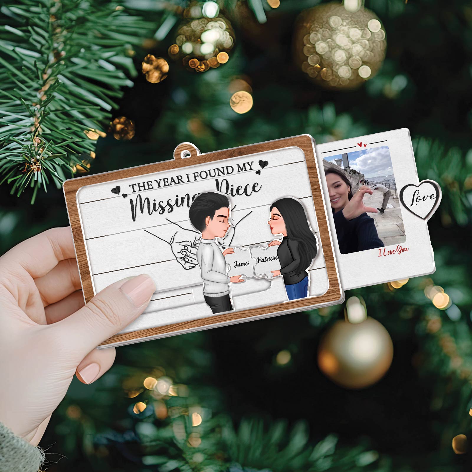 Couple - My Missing Piece - Personalized Custom Photo Acrylic Slider Card