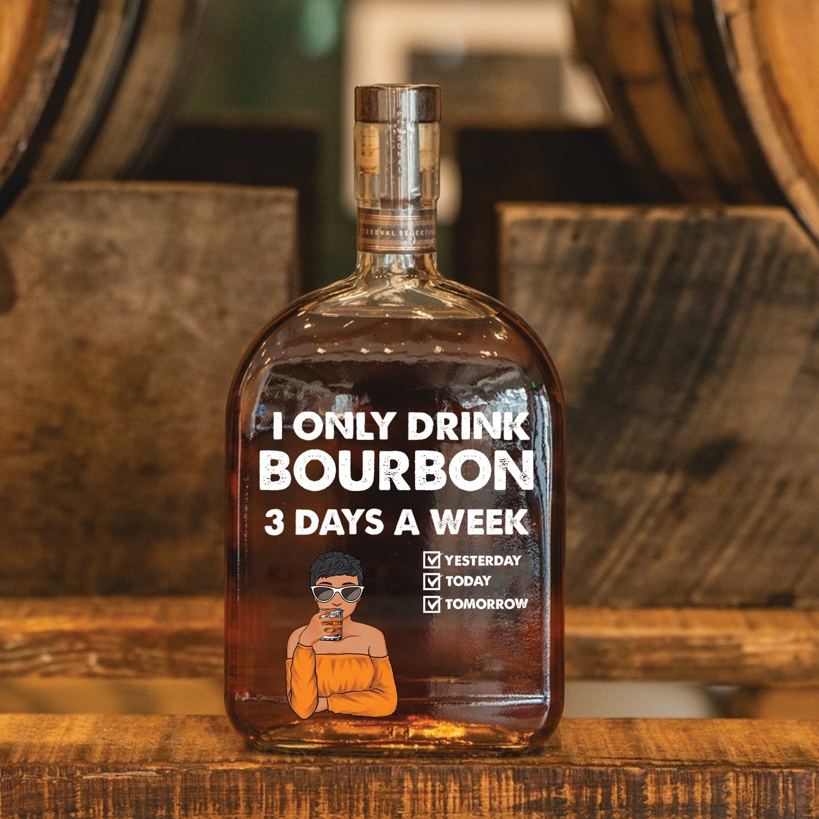 I Only Drink Vodka 3 Days A Week - Personalized Whiskey Bottle