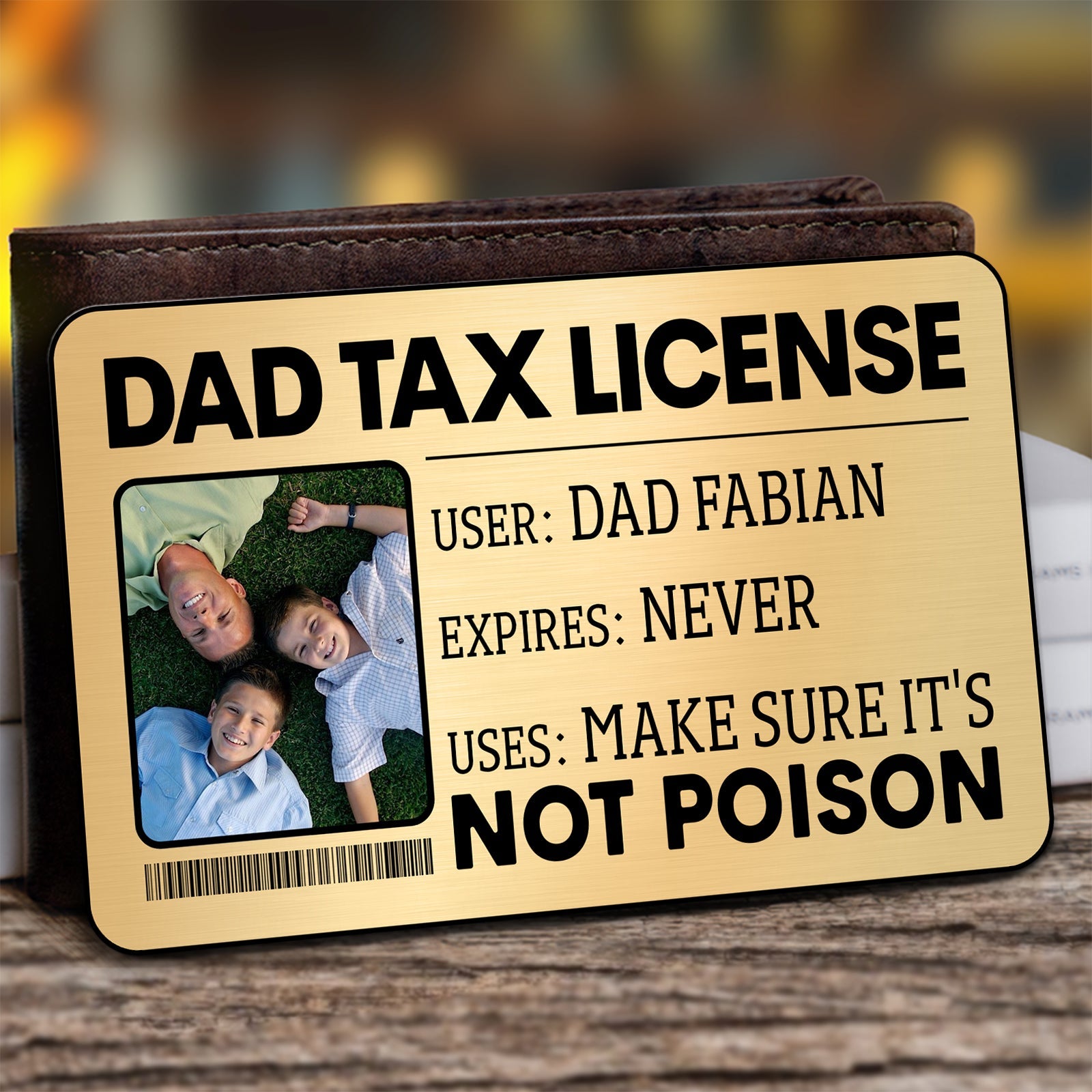 Father - Dad Tax License - Personalized Wallet Card