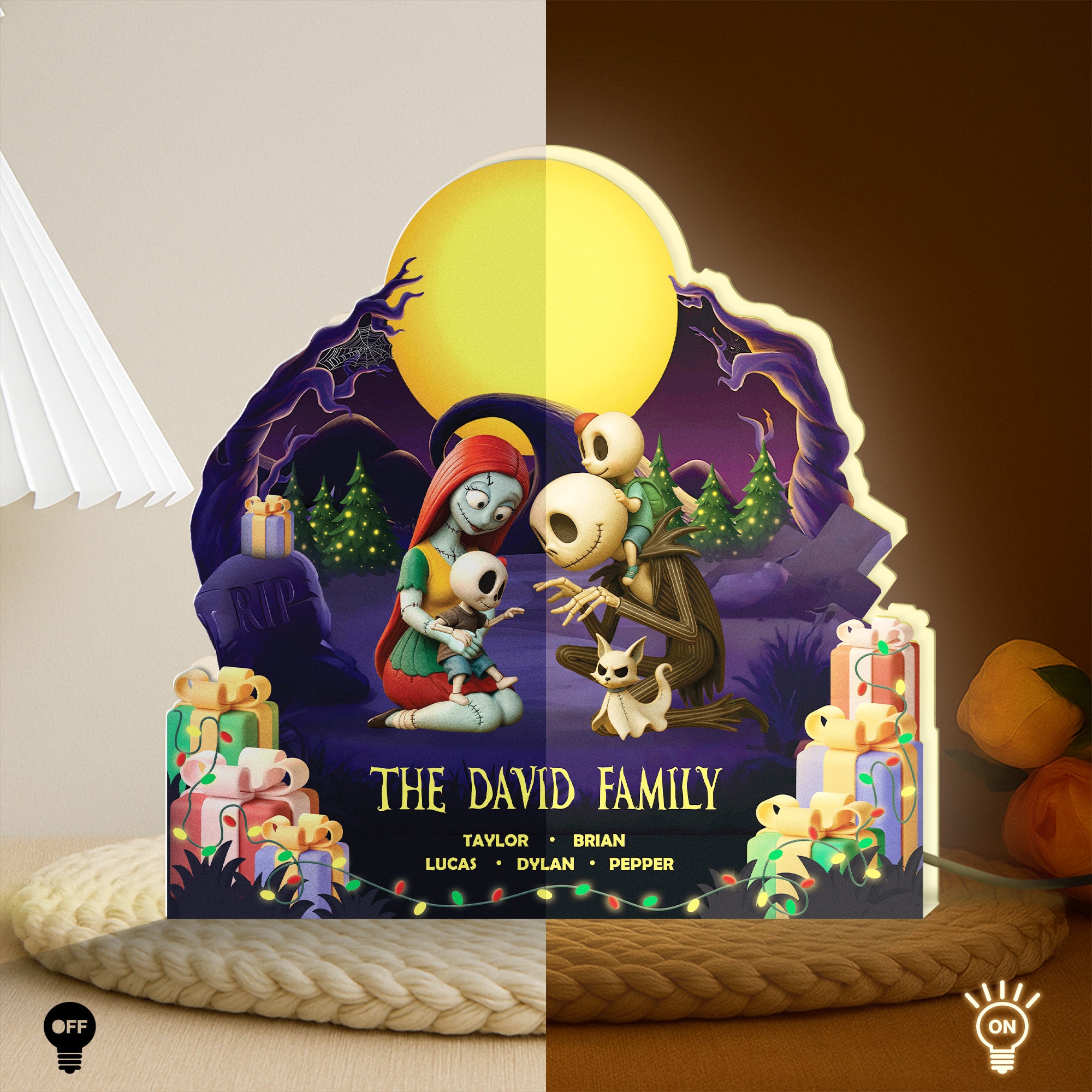 Personalized Halloween Light Box - Holiday Decor Gift For Family