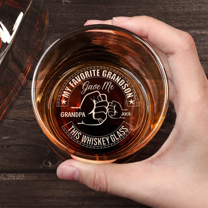 Family - My Favorite Son/Daughter/Granddaughter/Grandson Gave Me This Whisky Glass - Personalized Whisky Glass