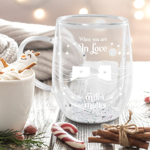 When You Are Brothers, The Miles Don't Matter - Personalized Double Walled Glass Cup