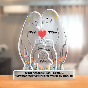 Couple - When Penguins Find Their Mate, They Stay Together Forever - Personalized Penguins Acrylic Sculpture
