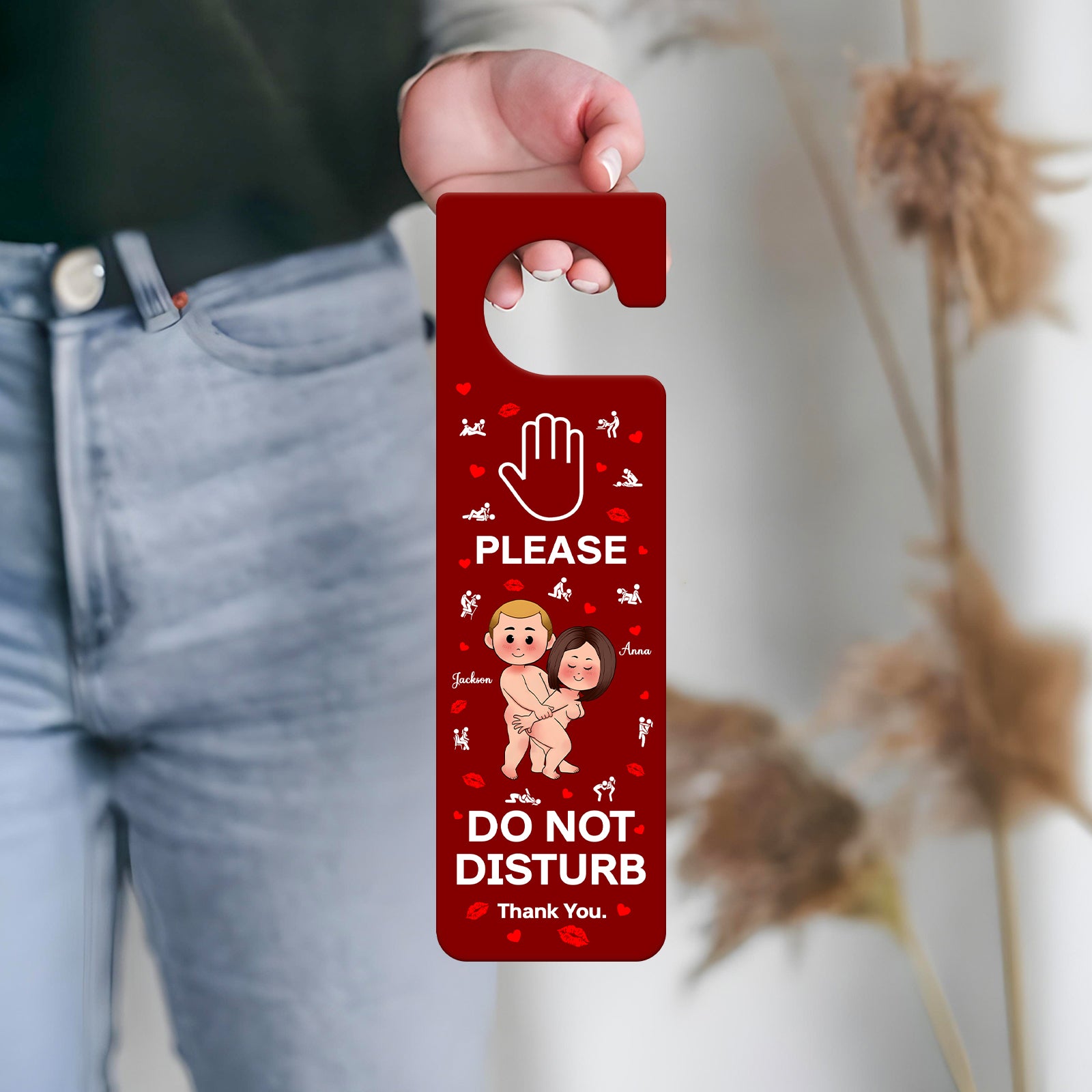 Couple - Do Not Disturb - Personalized Door Hanger