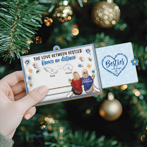 Besties - I Wish We Lived Closer - Personalized Wooden Slider Card