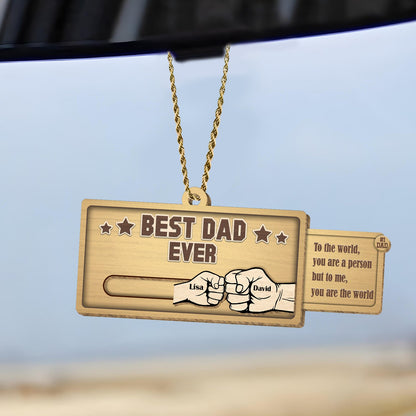 Father - Best Dad Ever - Personalized Wooden Slider Card
