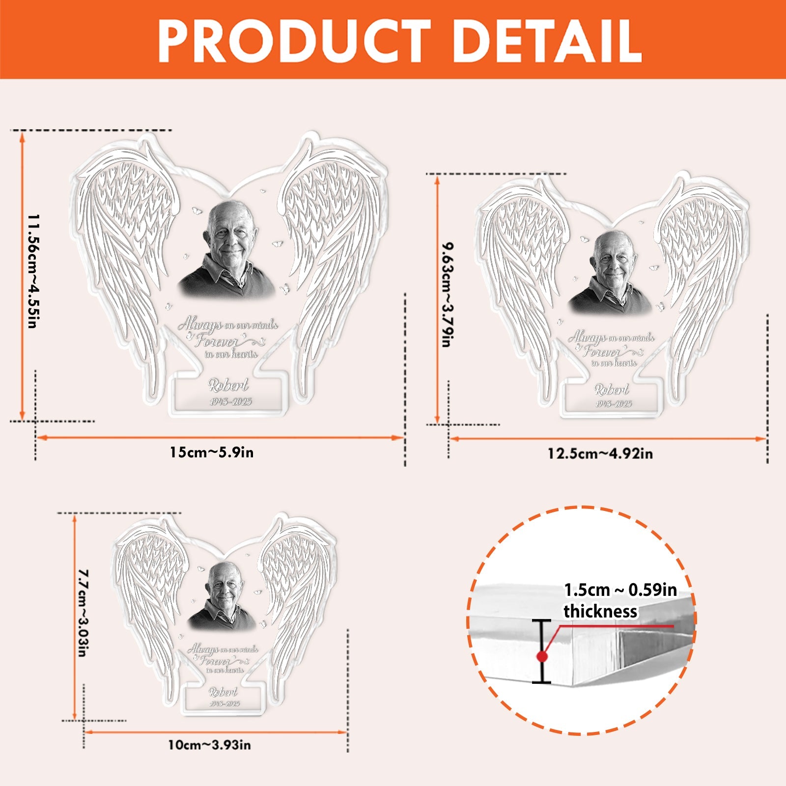 Family - Always On Our Minds Forever In Our Hearts - Personalized Acrylic Photo Plaque