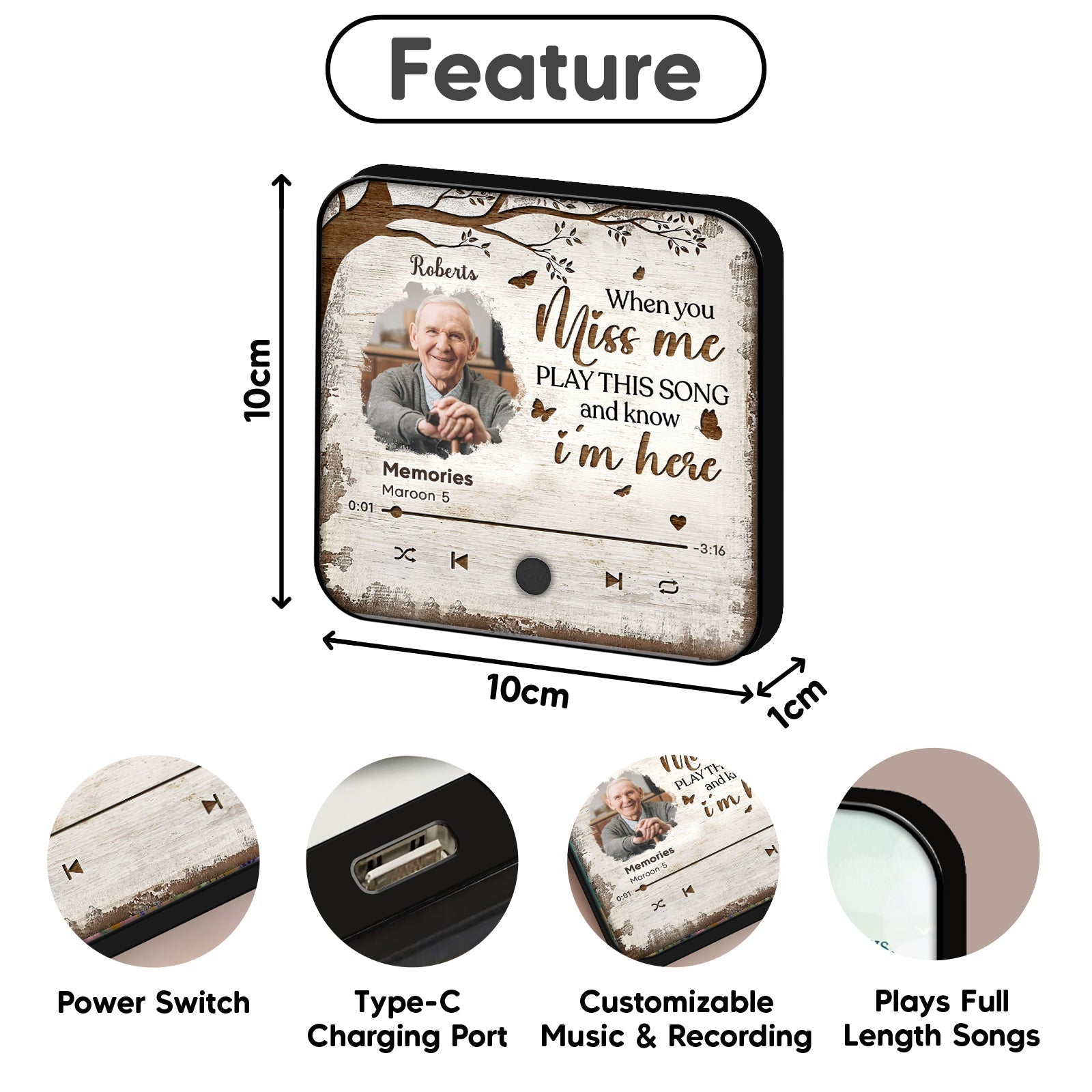 Family - When You Miss Me, Play This Song And Know I'm Here - Personalized Music Refrigerator Magnet